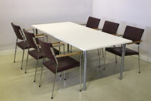Neuvotteluryhmä – 6kpl Martela Form tuolia & 100×206 cm Plus neuvottelupöytä Toimistoplus Käytetyt toimistokalusteet 5