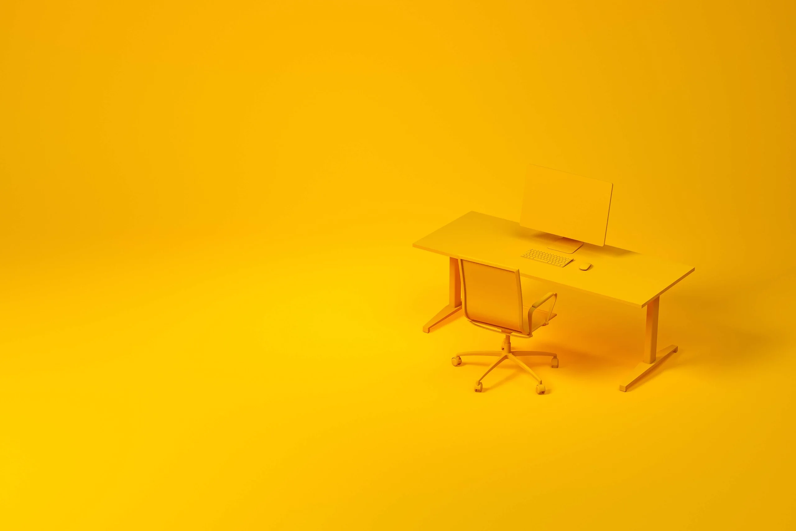 Puhelinkoppi toimistoon – Hiljainen tila työskentelyyn ja vetäytymistila keskittymiseen 1 a yellow desk and chair